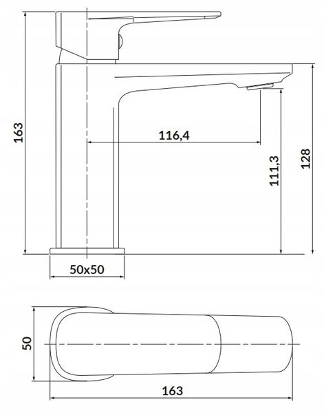 Cersanit Larga, baterie chiuveta h-163, negru mat, S951-390