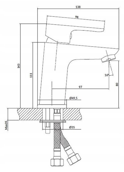 Cersanit Libra - baterie chiuveta, crom, S951-408