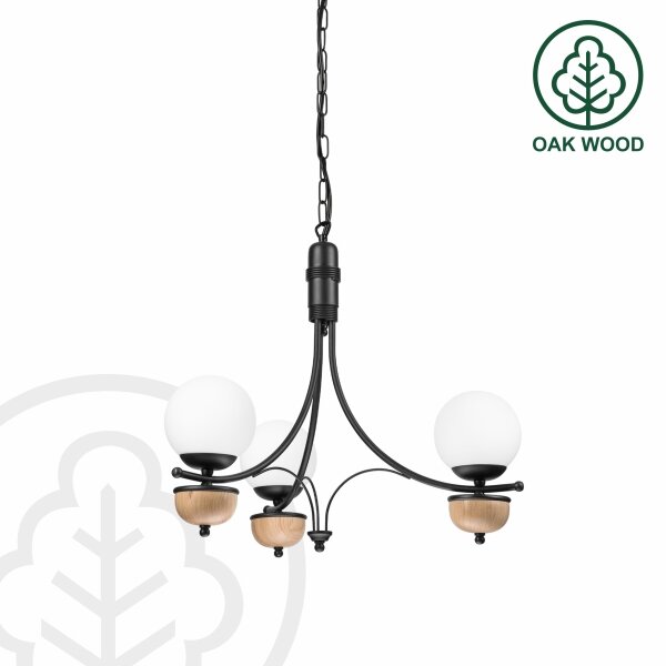 Brilagi - Lustra LED cu lanț COTTAGE 3xG9/40W/230V stejar/alb
