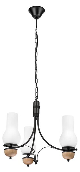 Brilagi - Candelabru LED pe lanț COTTAGE 3xE14/40W/230V stejar/negru/alb