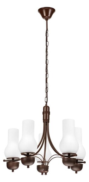 Brilagi - COTTAGE LED lustr 5xE14/40W/230V, stejar/alb, pe lanț