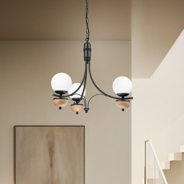Brilagi - Lustra LED cu lanț COTTAGE 3xG9/40W/230V stejar/alb