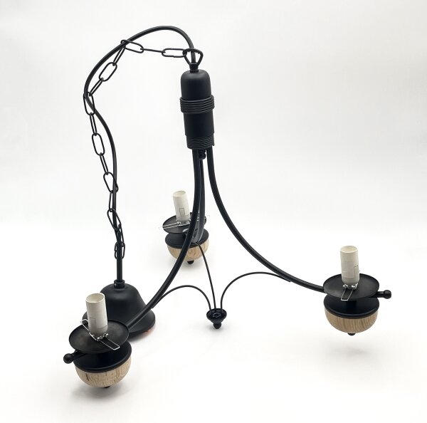 Brilagi - Candelabru LED pe lanț COTTAGE 3xE14/40W/230V stejar/negru/alb