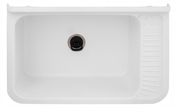 Gamma Erga Celia, chiuveta universala din plastic 58,4x38x26 cm + sifon, 1 camera, alb, GMA-KGC60-WH