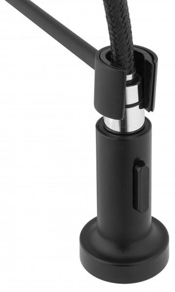 Erga Deral, baterie chiuveta cu brat flexibil h-525, negru mat, ERG-YKA-BZ.DERAL-BLK
