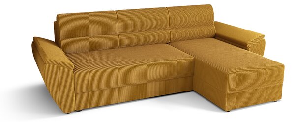 Coltar extensibil de colt TAVERO, mustar, reversibil, 251x140 cm