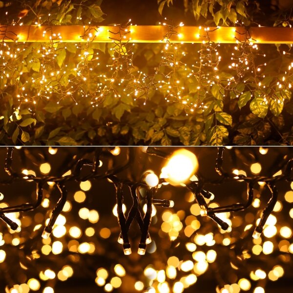 Lanț LED decorativ de exterior 250xLED/10m IP44 alb cald Aigostar