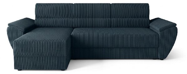 Coltar extensibil de colt TAVERO, albastru inchis, reversibil, 251x140 cm