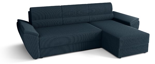 Coltar extensibil de colt TAVERO, albastru inchis, reversibil, 251x140 cm
