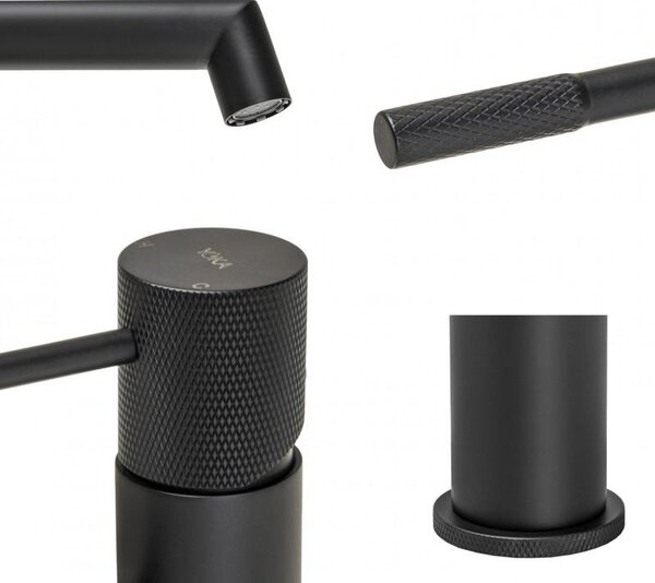Erga Meri, baterie chiuveta h-185, negru mat, ERG-YKA-BU.MERI-24-BLK