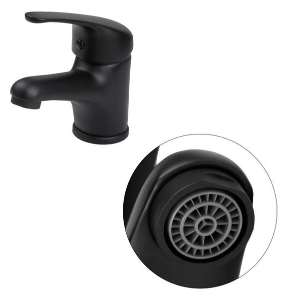 Erga Lati, baterie chiuveta h-130, negru mat, ERG-YKA-BU.LATI24-BLK
