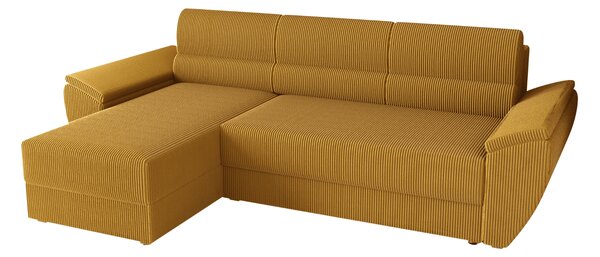 Coltar extensibil de colt TAVERO, mustar, reversibil, 251x140 cm