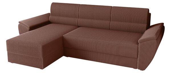 Coltar extensibil de colt TAVERO, roz inchis, reversibil, 251x140 cm
