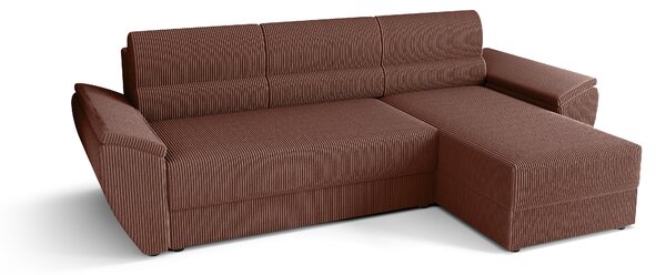Coltar extensibil de colt TAVERO, roz inchis, reversibil, 251x140 cm