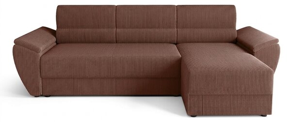 Coltar extensibil de colt TAVERO, roz inchis, reversibil, 251x140 cm