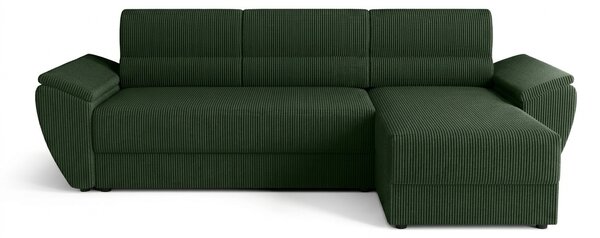 Coltar extensibil de colt TAVERO, verde inchis, reversibil, 251x140 cm