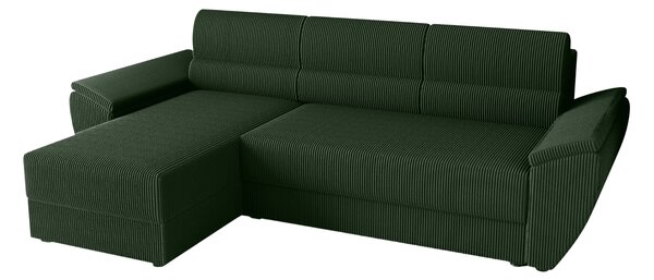 Coltar extensibil de colt TAVERO, verde inchis, reversibil, 251x140 cm