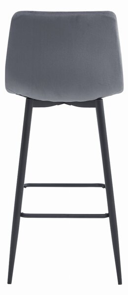 Scaun de bar ARCETO VELVET cu picioare negre, gri inchis