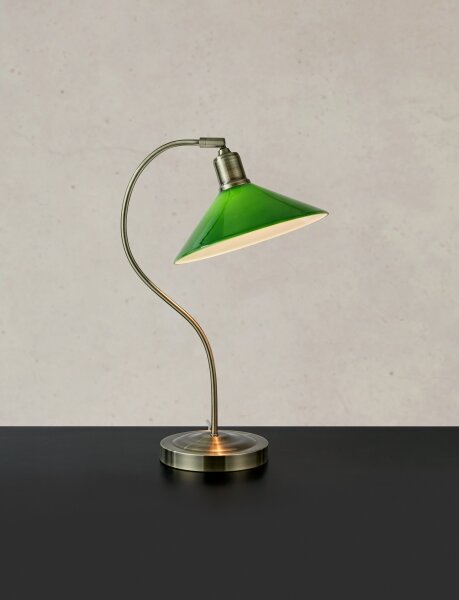 Lampă de masă Markslöjd 108864 VELA 1xE27/40W/230V alamă/verde
