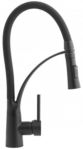 Erga Zefir, baterie chiuveta inalta cu brat elastic h-430, negru mat, ERG-YKA-BZ.ZEFIR-BLK