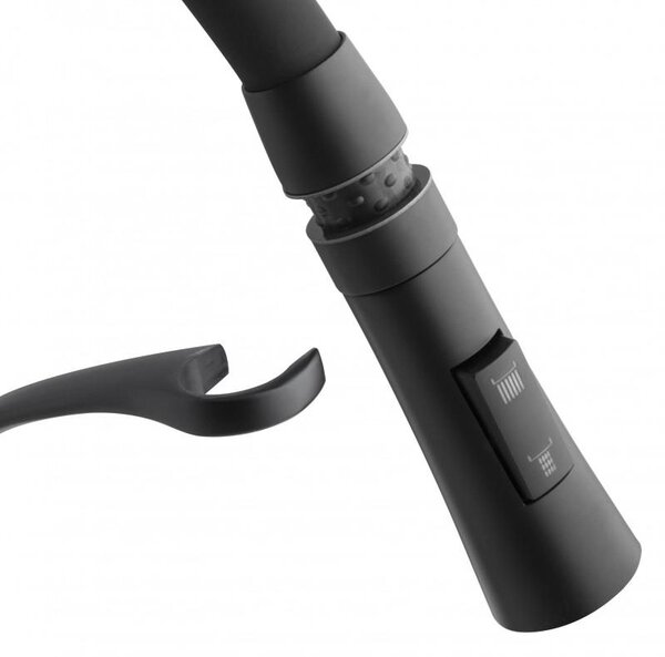 Erga Zefir, baterie chiuveta inalta cu brat elastic h-430, negru mat, ERG-YKA-BZ.ZEFIR-BLK