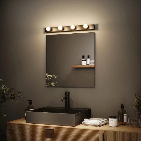 Corp de iluminat pentru oglindă de baie Paulmann 80099 4xE14/40W IP44 REGULA 230V negru