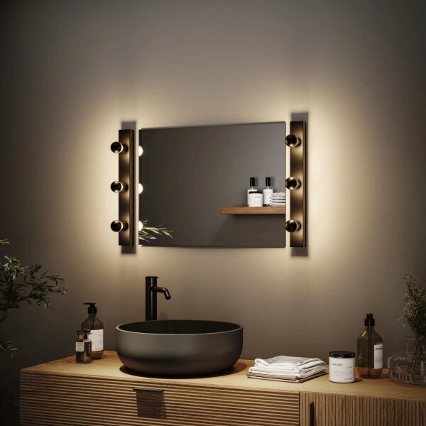 Corp de iluminat pentru oglindă de baie Paulmann 80097 3xE14/40W IP44 REGULA 230V negru