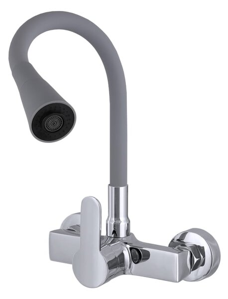 Gamma Flex 3000, baterie pentru chiuvetă cu braț flexibil, gri-crom, GMA-BFXS-3000G