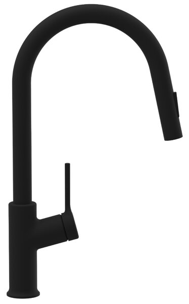 Invena Farsala, baterie chiuveta cu gura de scurgere extrabila cu 2 functii h-433, negru mat, INV-BZ-40-U04-S