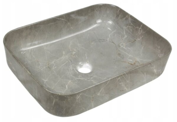 Invena Florina, chiuveta ceramica 51x40x13 cm, imitatie piatra, INV-CE-40-705-C