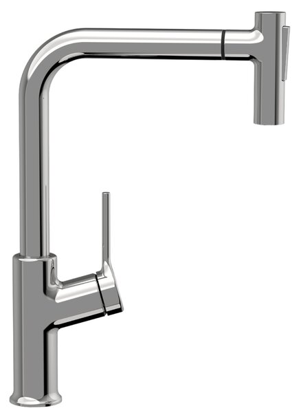 Invena Farsala, baterie pentru chiuveta inalta cu gura extragabila cu 2 functii h-369, crom, INV-BZ-40-L01-S