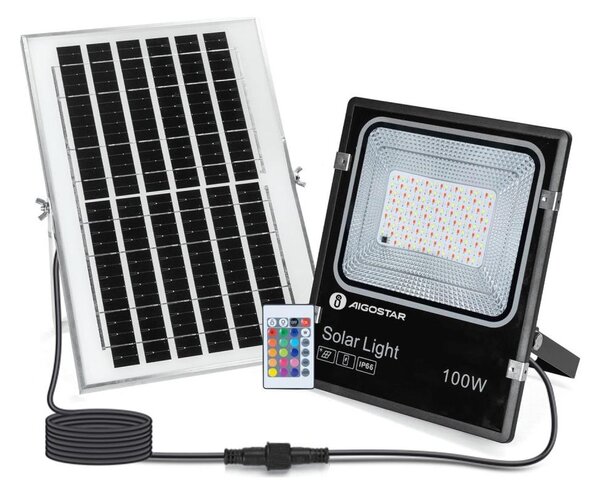 Proiector LED RGB solar dimabil Aigostar LED/10W/3,2V IP66 + telecomandă