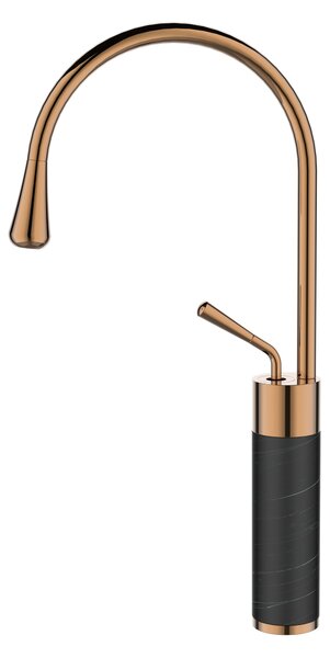 Invena Gabro, baterie chiuveta inalta, negru-cupru, INV-BU-33-W14-V