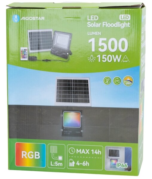 Proiector LED RGB solar dimabil Aigostar LED/15W/3,2V IP66 + telecomandă