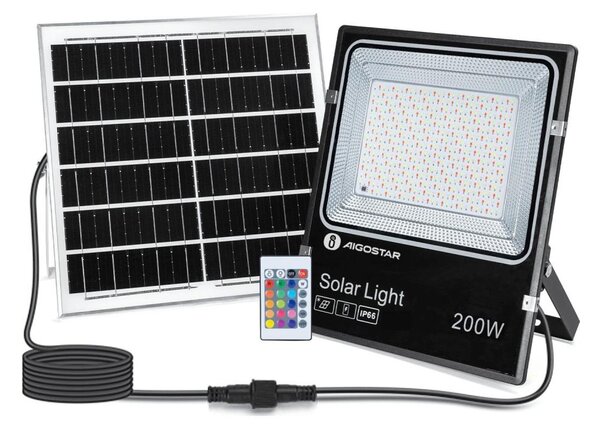Proiector LED RGB solar dimabil Aigostar LED/200W/3,2V IP66 + telecomandă