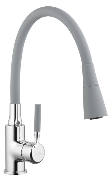 Invena Hula, baterie chiuveta inalta 2 functii, gri-crom, INV-BZ-85-L05-L
