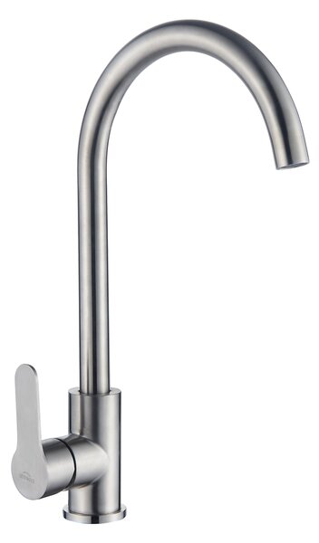 Invena Iron, robinet pentru chiuveta de sine statator, otel, INV-BZ-53-L23-L
