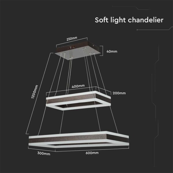 Lustră LED dimabilă pe cablu LED/113W/230V 3000K maro
