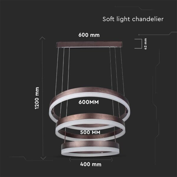 Lustră LED dimabilă pe cablu LED/86W/230V 3000K maro