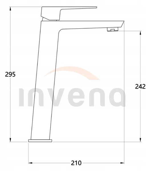 Invena Paros, baterie chiuveta inalta, crom, INV-BU-09-W01-A