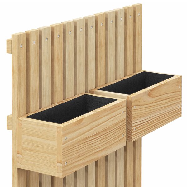 Outsunny Ghiveci inaltat de gradina cu grilaj pentru vita de vie, plante cataratoare, flori, Jardiniera din lemn cu montare pe perete