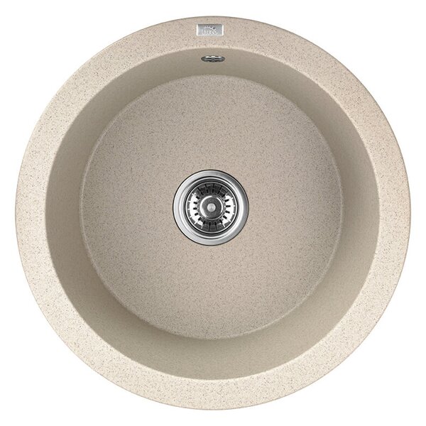 Laveo Dafne, chiuvetă granit cu 1 cameră 510x510x205 mm, bej, LAV-SBD_488Y