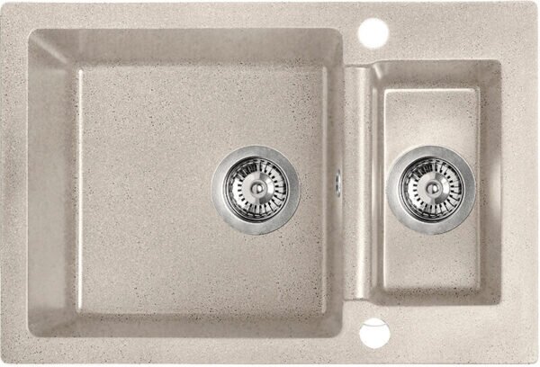 Laveo Celia, chiuveta granit cu 1,5 camere 650x440x195 mm, bej, LAV-SBC_430T