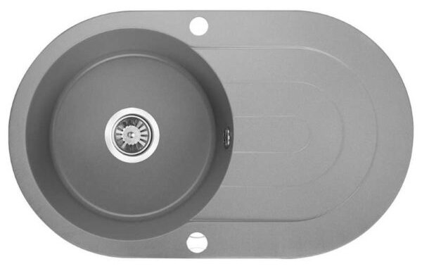 Laveo Dafne, chiuvetă granit cu 1 cameră 780x470x204 mm, gri, LAV-SBD_581T