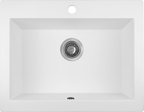 Laveo Komodo, chiuvetă granit cu 1 cameră 635x490x221 mm, alb, LAV-SBK_610T