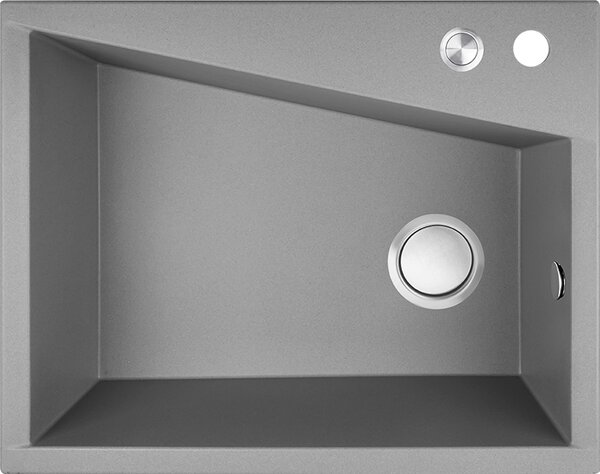 Laveo Grenada, chiuvetă granit cu 1 cameră 600x480x227 mm, gri, LAV-SBG_510T