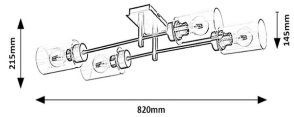 Rabalux 2672 - Lustră aplicată PRUDENCE 4xE27/40W/230V