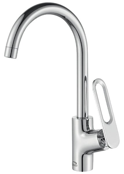 Laveo Tierra, baterie pentru chiuveta cu pipa in forma de U h-355, crom, LAV-BAJ_068D