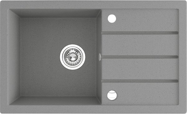 Laveo Trzynastka, chiuvetă granit cu 1 cameră 790x480x185 mm, gri, LAV-SBP_511T