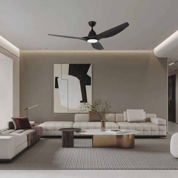 ZEVENTI - Ventilator de tavan URBINO LED, 20W/230V, Wi-Fi Tuya, negru + telecomandă